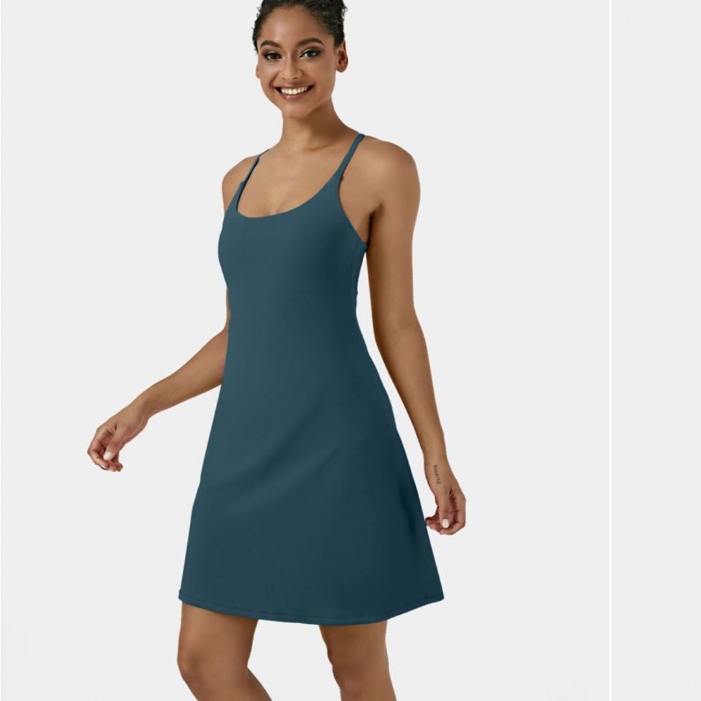 HALARA Teal Sleeveless Dress